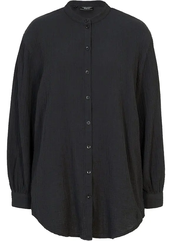 Lang bluse i bomullsmusselin, bonprix