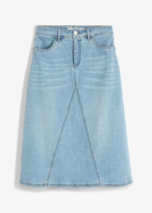 Denimskjørt med stretch, High Waist, bonprix