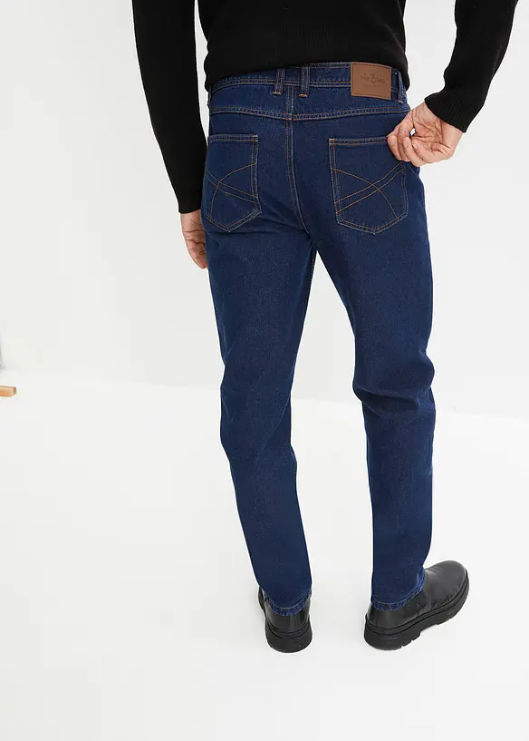 Classic Fit-jeans med linning som er elastisk i sidene, Straight, bonprix