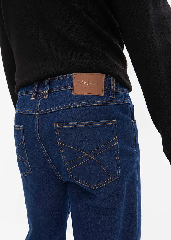 Classic Fit-jeans med linning som er elastisk i sidene, Straight, bonprix