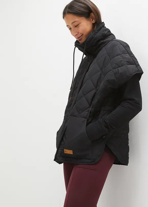 Oversized vattert funksjons-vest, vannavvisende, bonprix