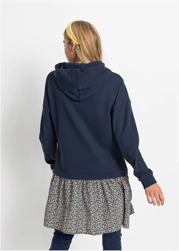 Sweatkjole i 2-i-1-stil, bonprix