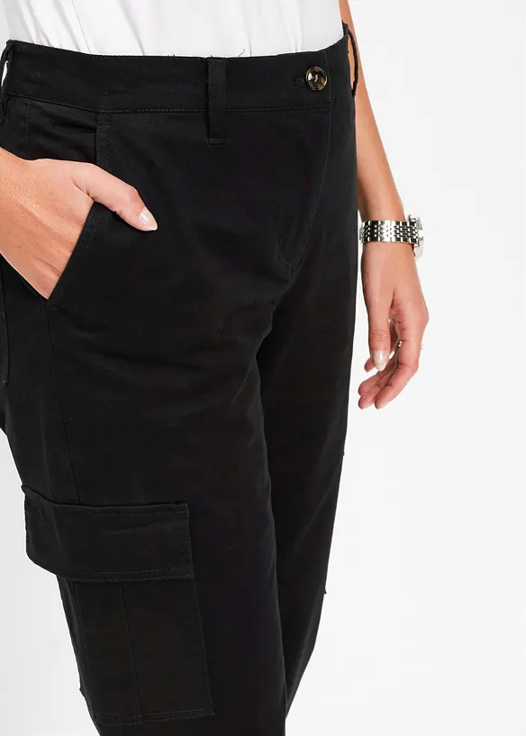 Cargobukse i bomull med stretch, bonprix
