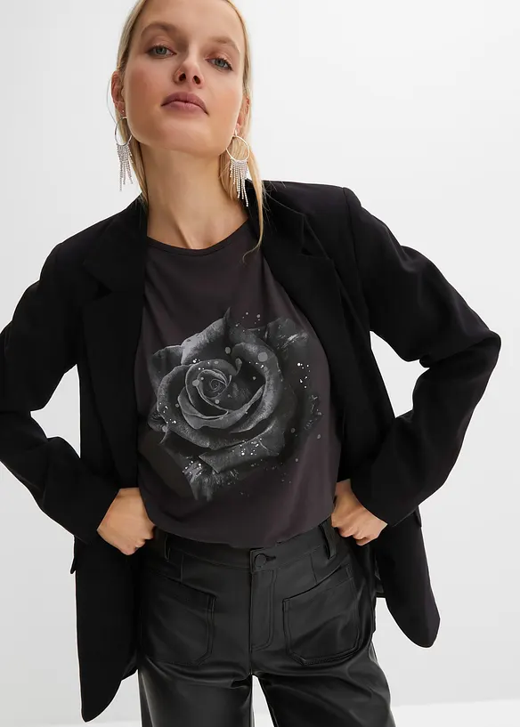 Cold shoulder-topp i viskose, bonprix