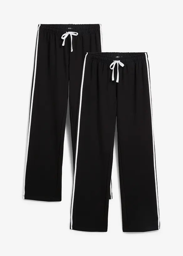 Joggebukse i formstabilt materiale i 100% bomull (2-pack), bonprix