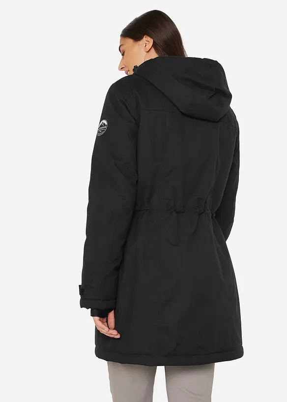 Funksjonsparkas med hette og teddyfleece, vanntett, bonprix