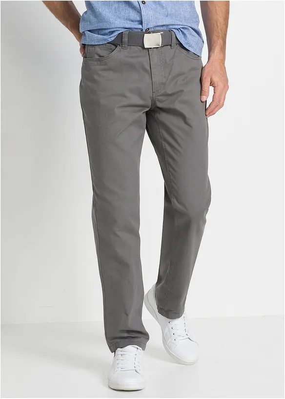 Regular Fit-twillbukse i ren bomull, Straight, bonprix