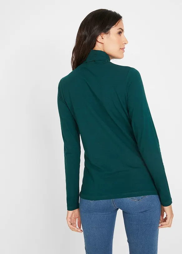 Langermet topp med økologisk bomull (2-pack), bonprix