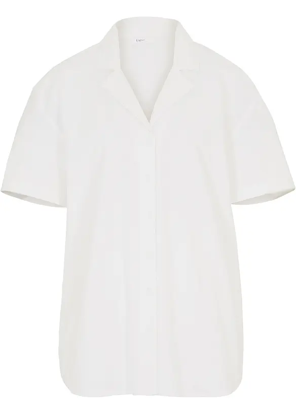 Ledig, oversized bluse i lett linmiks, bonprix