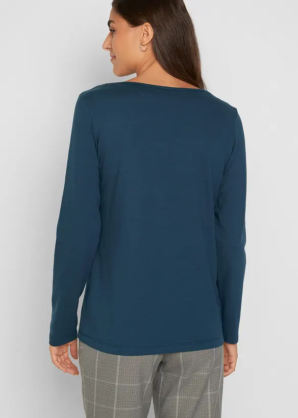 Langermet, figurnær topp (2-pack), bonprix