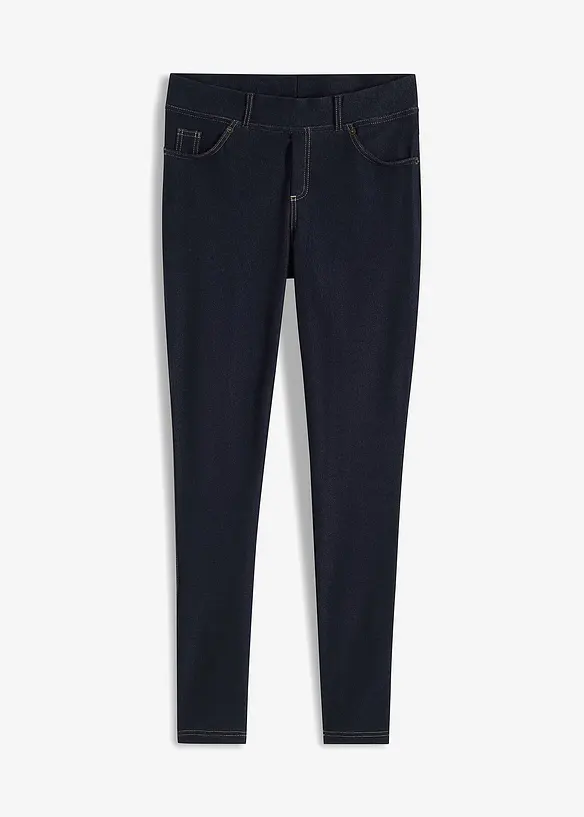 Leggings i denim look av bomullsmiks, bonprix