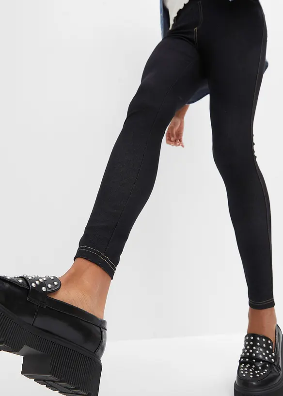Leggings i denim look av bomullsmiks, bonprix
