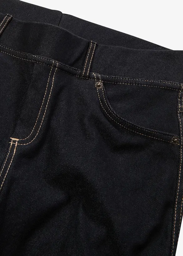 Leggings i denim look av bomullsmiks, bonprix