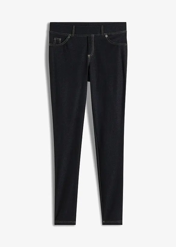 Leggings i denim look av bomullsmiks, bonprix