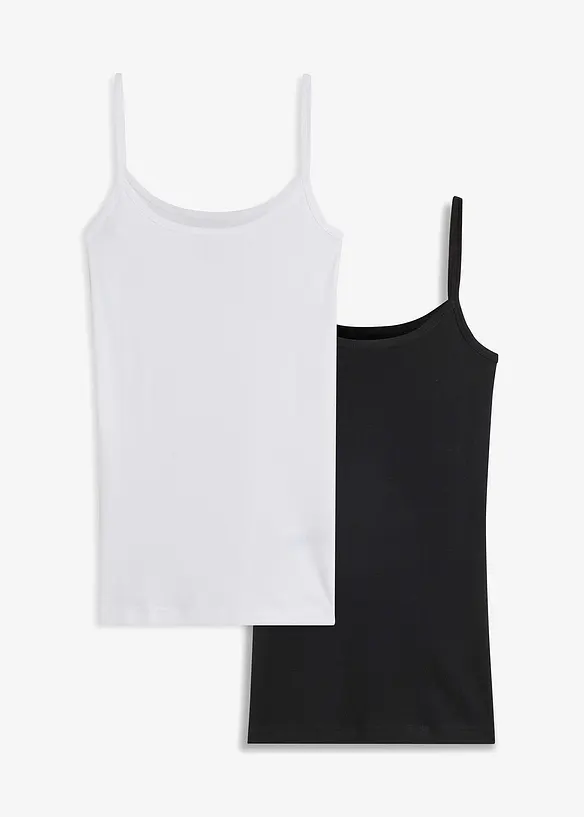 Singlet av 100% bomull, 2-pack, bonprix