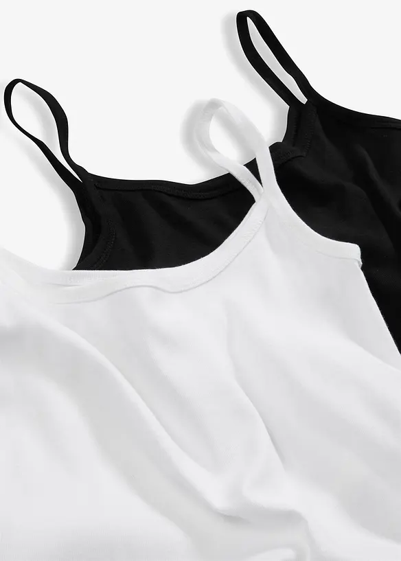 Singlet av 100% bomull, 2-pack, bonprix