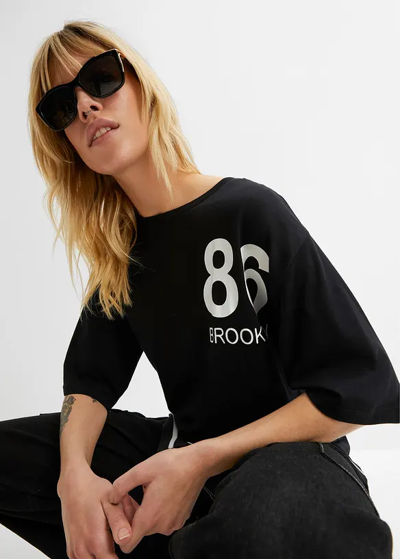 Oversized topp i myk viskosemiks, bonprix