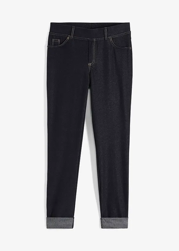 Leggings i jeans look av bomullsmiks, bonprix