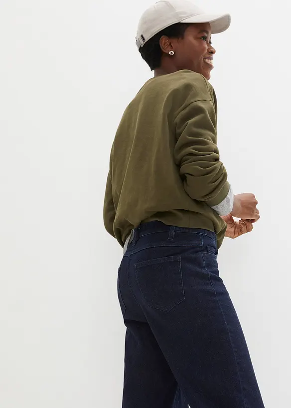 Wide Leg-jeans High Waist, komfortlinning, bonprix