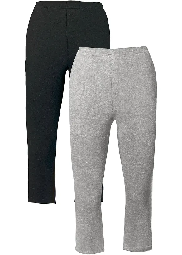 Capri-leggings i smal modell (2-pack), bonprix