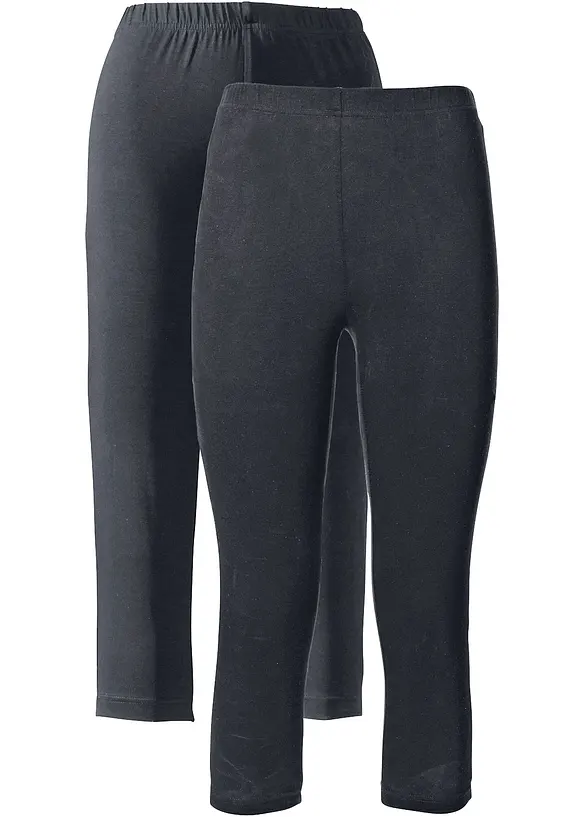 Capri-leggings i smal modell (2-pack), bonprix