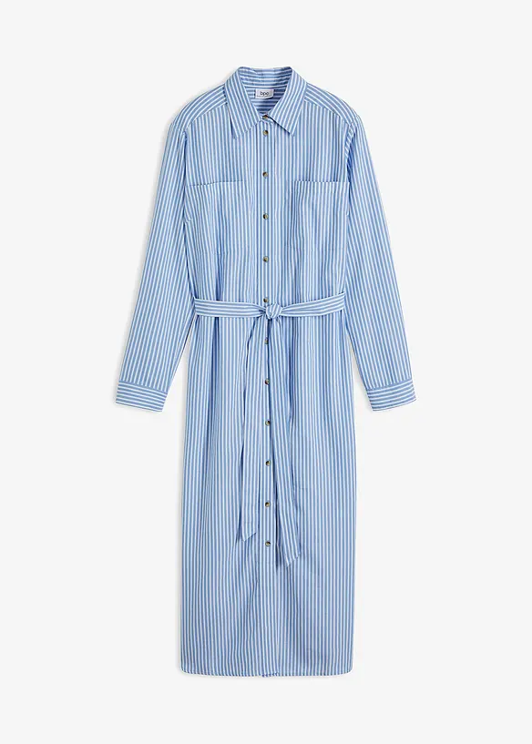 Skjortekjole med stripemønster og knytebelte, bonprix