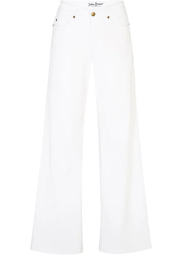 Wide Leg-jeans Mid Waist, Stretch, bonprix