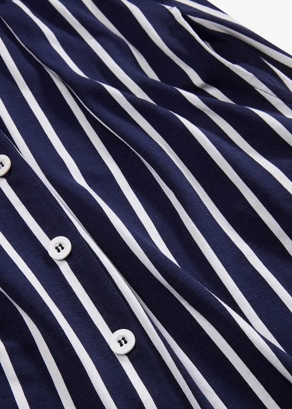 Sommerlig jerseykjole med knappestolpe og striper, bonprix
