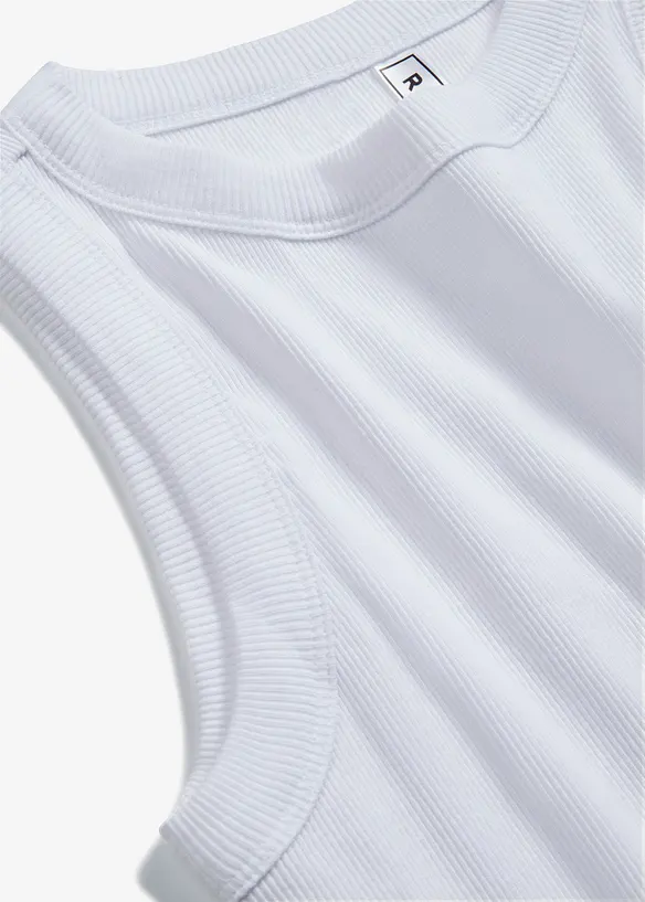 Ribbet topp i 100% økologisk bomull, bonprix