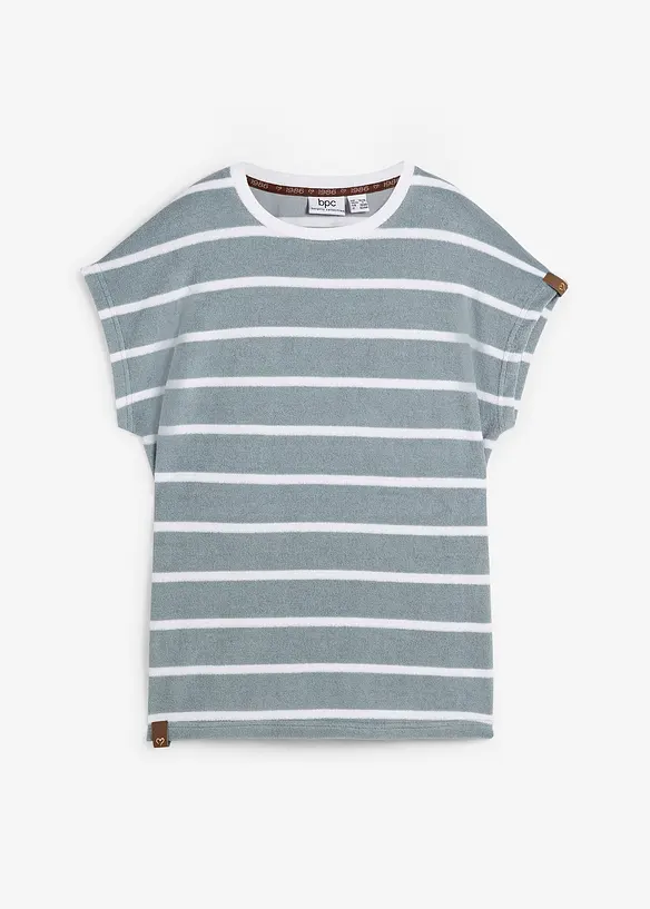 Frotté-topp med striper, kort arm, bonprix