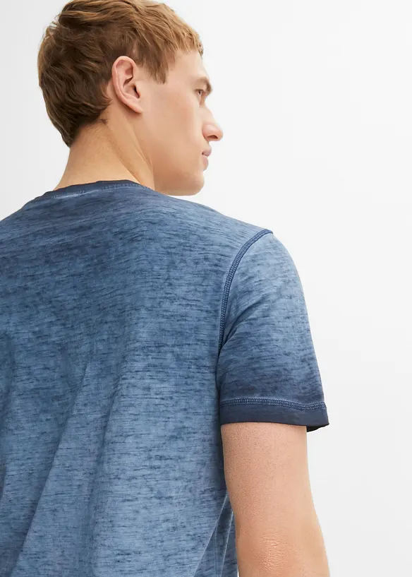 Kortermet bestefartrøye i 100% økologisk bomull i vasket look, bonprix