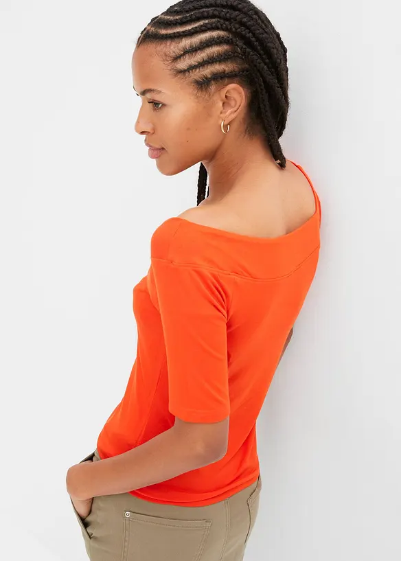 Off shoulder-topp i viskosemiks, bonprix