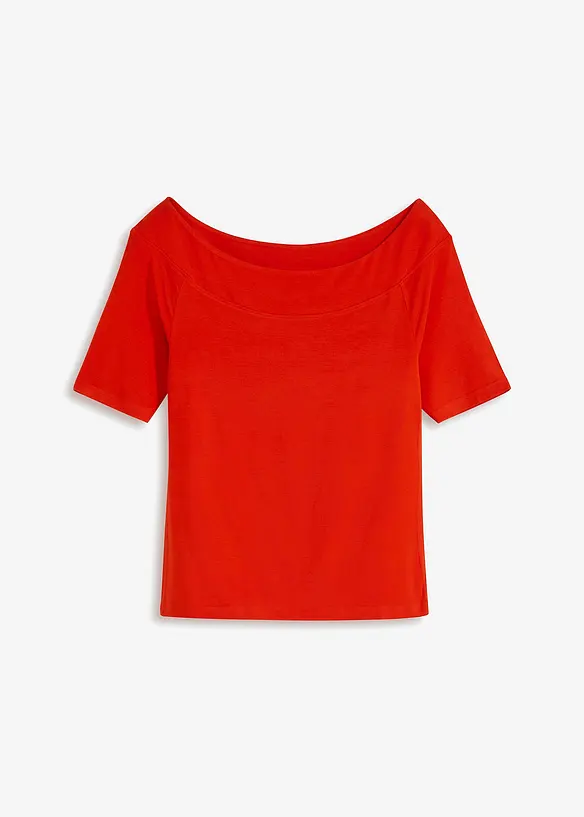 Off shoulder-topp i viskosemiks, bonprix