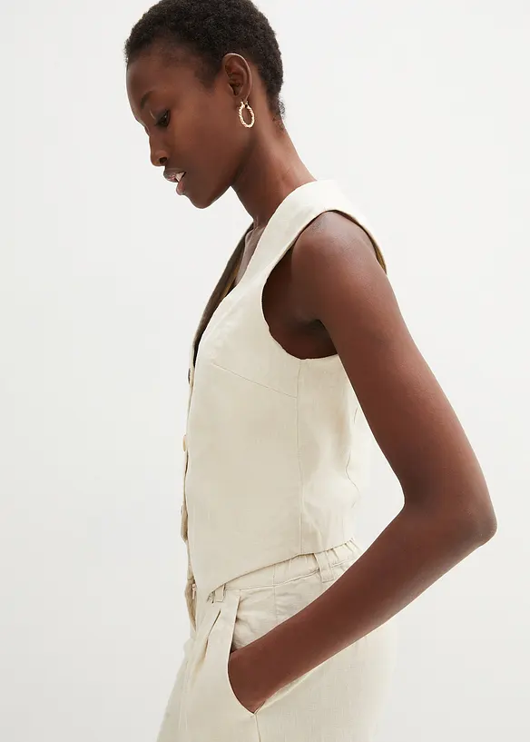 Vest i lin, bonprix