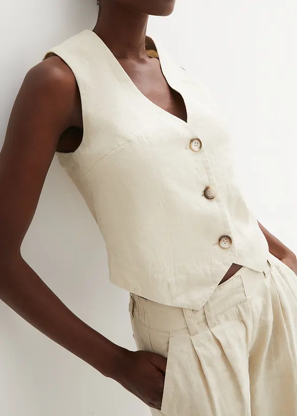 Vest i lin, bonprix