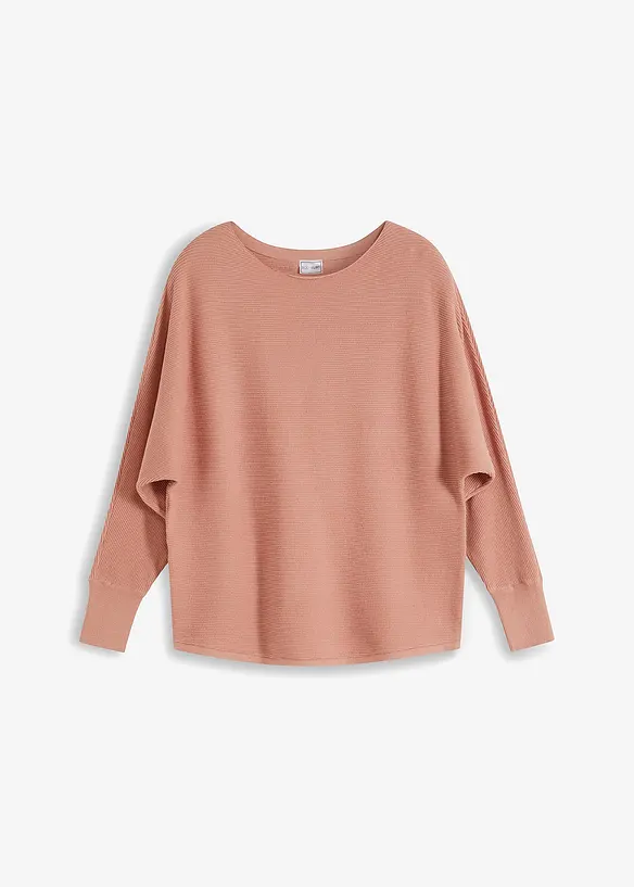 Oversized ribbestrikket genser, bonprix