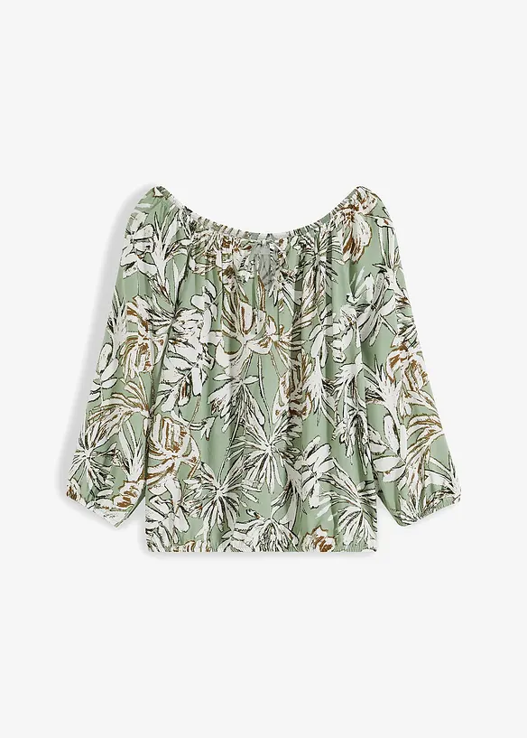 Blusetunika i lett viskose med mønster, bonprix
