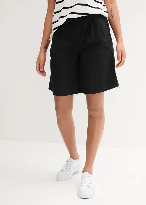 Bermudashorts i lin og bomull, bonprix