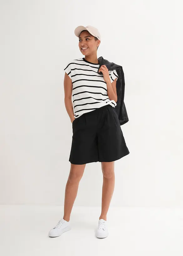 Bermudashorts i lin og bomull, bonprix