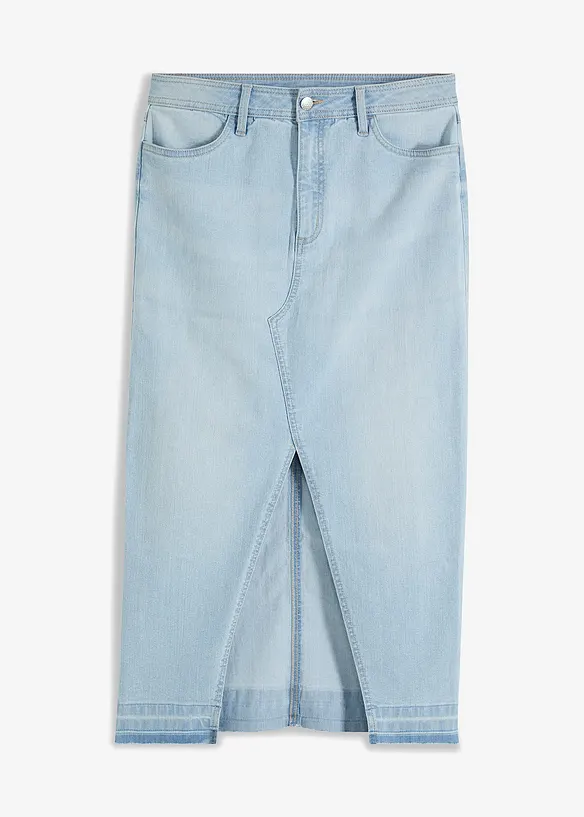 Jeansskjørt med splitt, bonprix