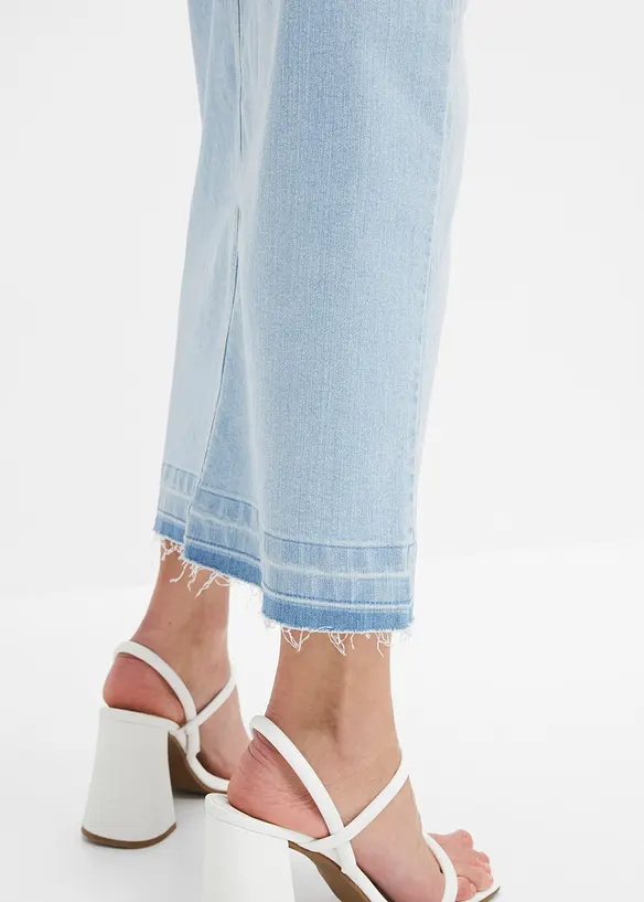 Jeansskjørt med splitt, bonprix