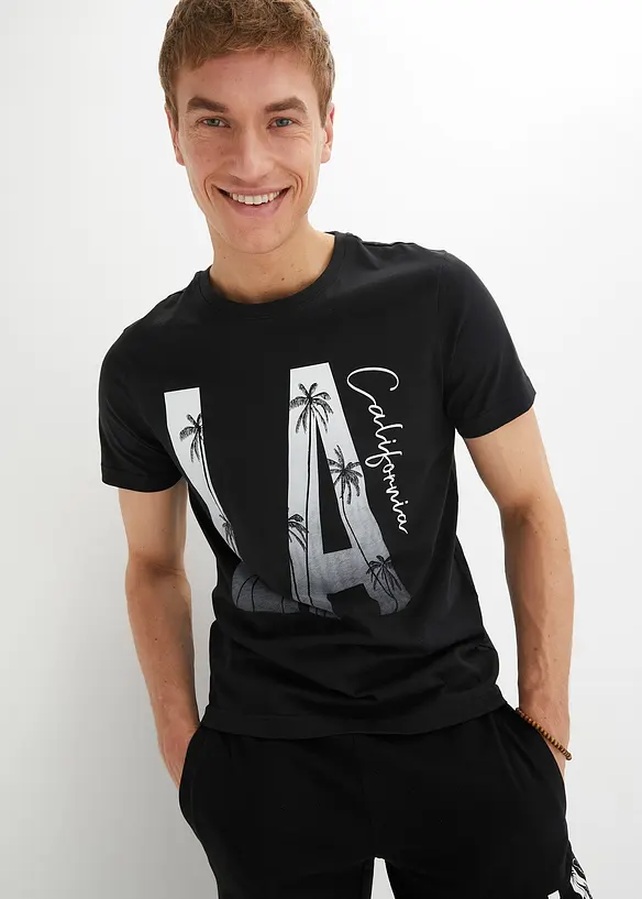 T-skjorte i økologisk bomull, Slim Fit, bonprix