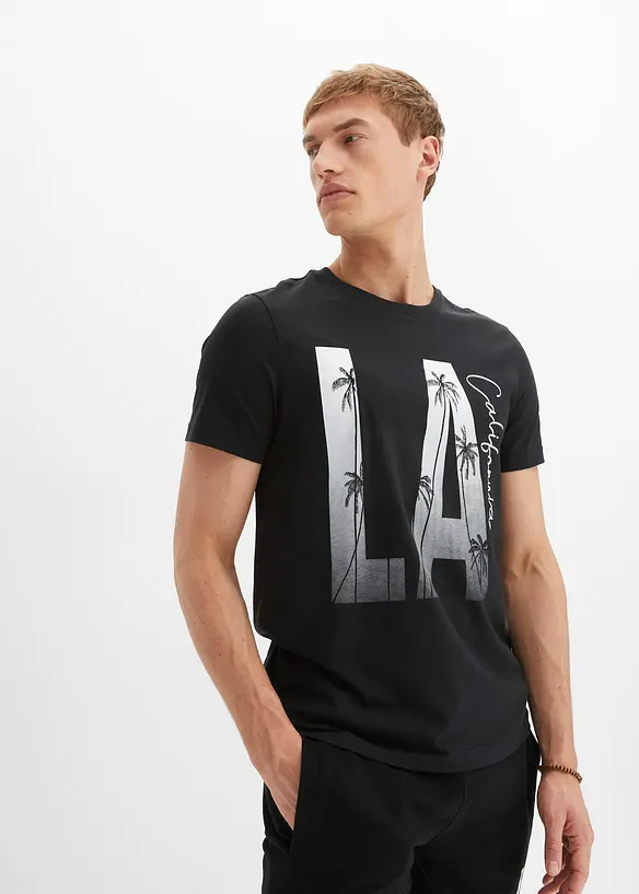 T-skjorte i økologisk bomull, Slim Fit, bonprix