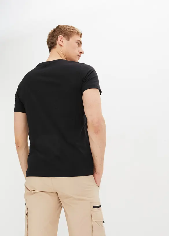 T-shirt av økologisk bomull, Slim Fit, bonprix