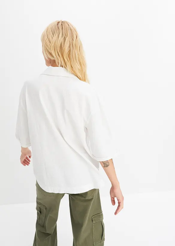 Bluse i kjølende miks av lin og viskose, bonprix