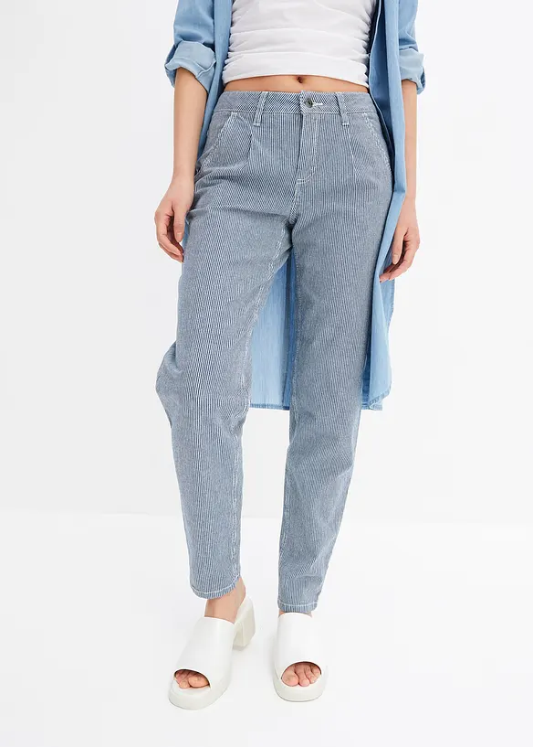 Barrel-jeans, Mid Waist, stripet, bonprix