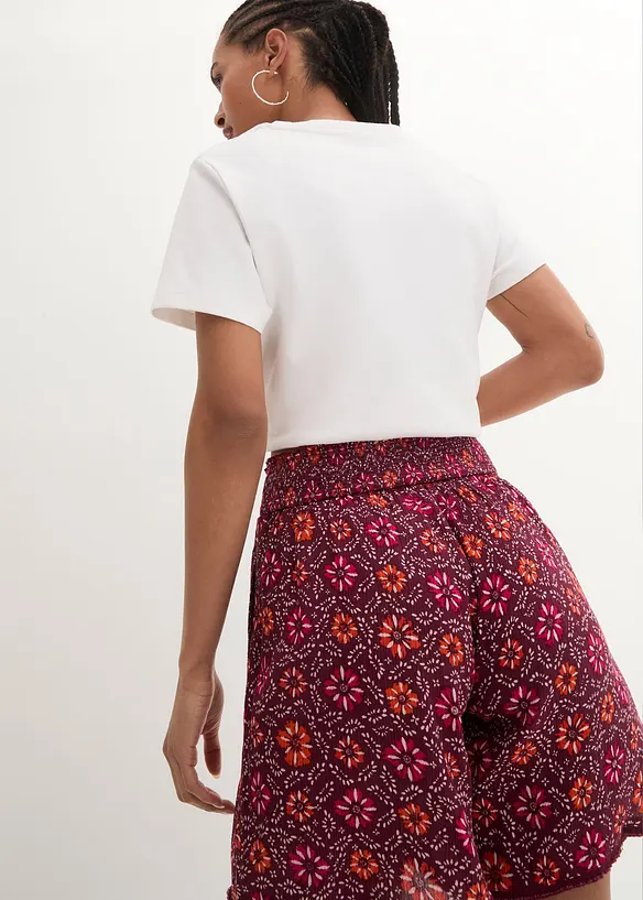 Pull on-shorts med trykt mønster og strikklinning, bonprix
