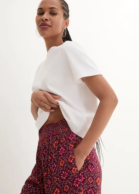 Pull on-shorts med trykt mønster og strikklinning, bonprix