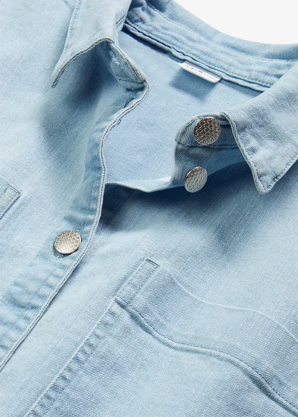 Kort boxy jeansbluse, bonprix