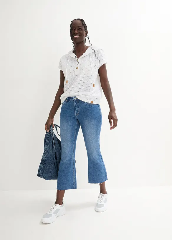 Henley-shirt med hette, bonprix